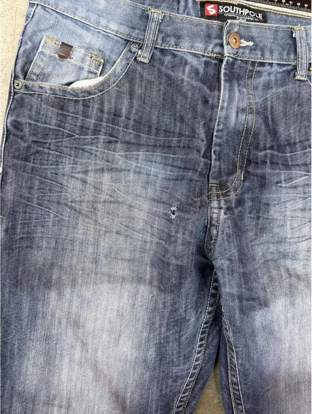 vintage southpole dark blue relaxed baggy fit jeans size 36 x 32